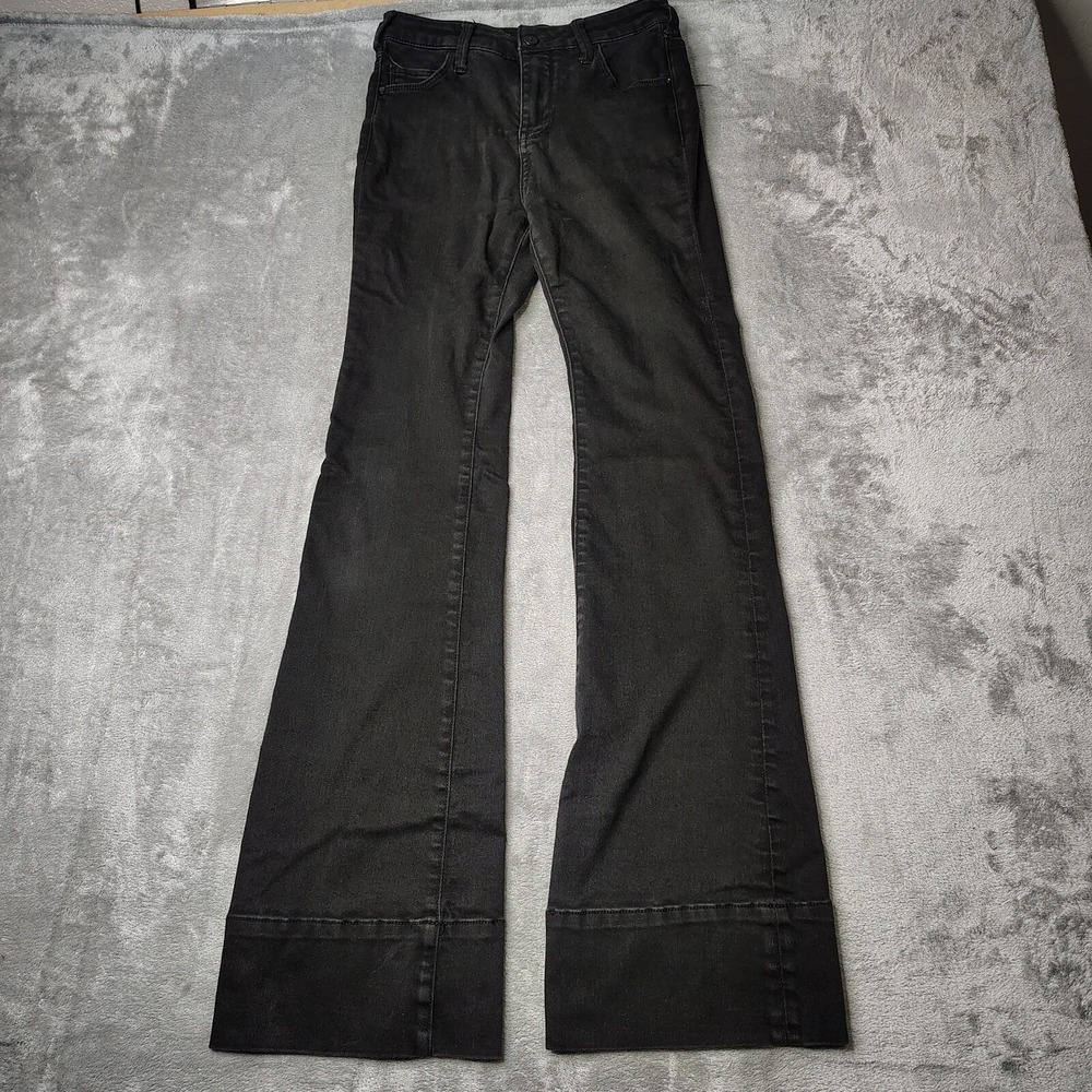 Pilcro Letterpress Superscript Jeans 26 Black Flared High Rise Anthropologie